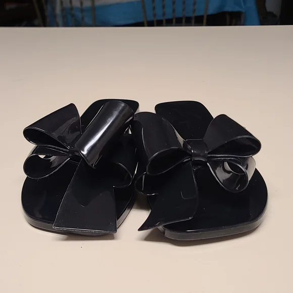 Jeffrey Campbell Sugary Big Bow jelly flip flop thong sandals size 8 - Picture 2 of 11